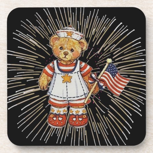 ヴィンテージナース熊モダン白花火大会 コースター (正面)