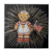 ヴィンテージナース熊モダン白花火大会 タイル (正面)