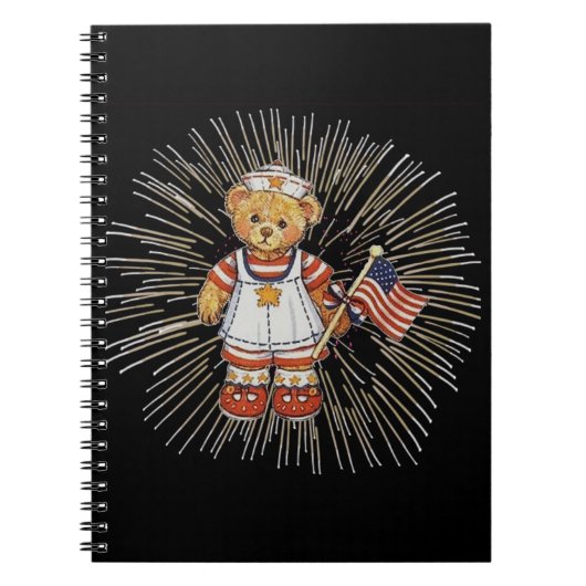 ヴィンテージナース熊モダン白花火大会 ノートブック (正面)