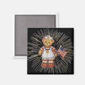 ヴィンテージナース熊モダン白花火大会 マグネット (正面/裏面)