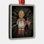 ヴィンテージナース熊モダン白花火大会 メタルオーナメント (右)