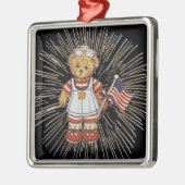 ヴィンテージナース熊モダン白花火大会 メタルオーナメント (左)