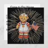 ヴィンテージナース熊モダン白花火大会 招待状 (正面/裏面)