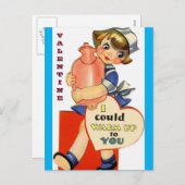 ヴィンテージナース:ナース用のバレンタインカード シーズンポストカード (正面/裏面)