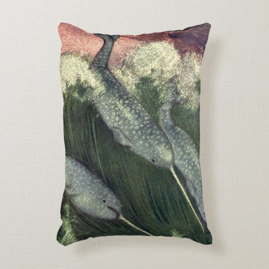 ヴィンテージナール、海洋生物クジラ海動物 アクセントクッション (正面(垂直))