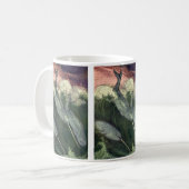 ヴィンテージナール、海洋生物クジラ海動物 コーヒーマグカップ (正面左)