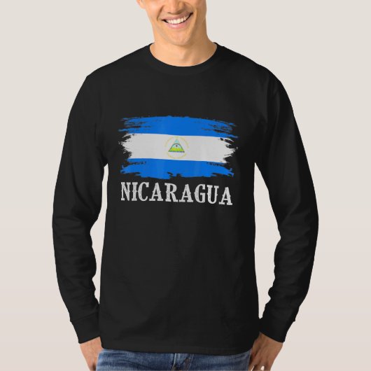 ヴィンテージニカラグア国旗Iとニカラグア大好き Tシャツ (正面)