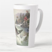 ヴィンテージニジマス漁師魚釣りfor Fish カフェラテマグ (右アングル)