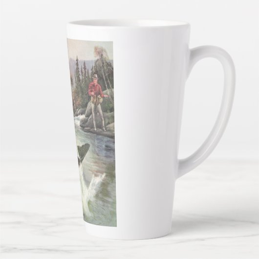 ヴィンテージニジマス漁師魚釣りfor Fish カフェラテマグ (右)