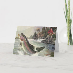 ヴィンテージニジマス漁師魚釣りfor Fish カード