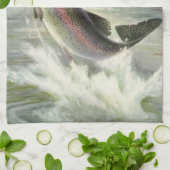 ヴィンテージニジマス漁師魚釣りfor Fish キッチンタオル (折り畳み)