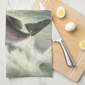 ヴィンテージニジマス漁師魚釣りfor Fish キッチンタオル (四つ折り)