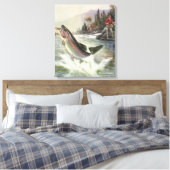 ヴィンテージニジマス漁師魚釣りfor Fish キャンバスプリント (インサイチュ (寝室))