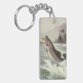 ヴィンテージニジマス漁師魚釣りfor Fish キーホルダー (正面左)