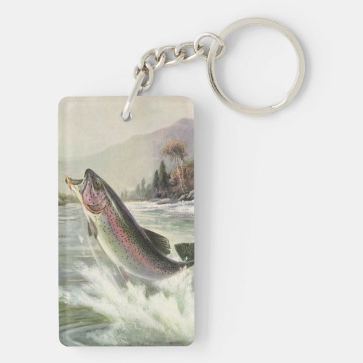 ヴィンテージニジマス漁師魚釣りfor Fish キーホルダー (裏面)