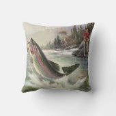 ヴィンテージニジマス漁師魚釣りfor Fish クッション (裏面)