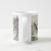 ヴィンテージニジマス漁師魚釣りfor Fish ジャンボコーヒーマグカップ (裏面)