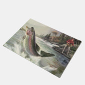 ヴィンテージニジマス漁師魚釣りfor Fish ドアマット (アングル)