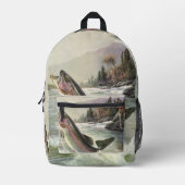 ヴィンテージニジマス漁師魚釣りfor Fish プリントバックパック (正面)
