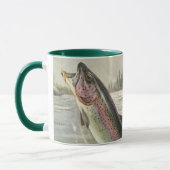 ヴィンテージニジマス漁師魚釣りfor Fish マグカップ (左)