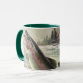 ヴィンテージニジマス漁師魚釣りfor Fish マグカップ (正面左)