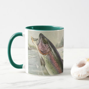 ヴィンテージニジマス漁師魚釣りfor Fish マグカップ