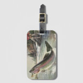 ヴィンテージニジマス漁師魚釣りfor Fish ラゲッジタグ (正面縦)