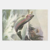 ヴィンテージニジマス漁師魚釣りfor Fish ラッピングペーパーシート (正面2)