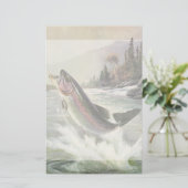 ヴィンテージニジマス漁師魚釣りfor Fish 便箋 (スタンド正面)