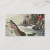 ヴィンテージニジマス漁師魚釣りfor Fish 名刺 (裏面)