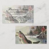 ヴィンテージニジマス漁師魚釣りfor Fish 名刺 (正面/裏面)