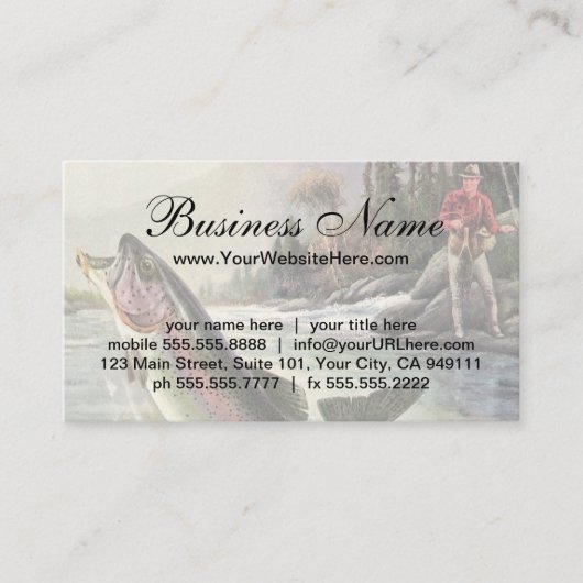 ヴィンテージニジマス漁師魚釣りfor Fish 名刺 (正面)