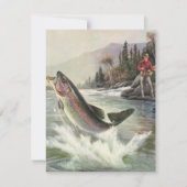 ヴィンテージニジマス漁師魚釣りfor Fish 招待状 (正面)