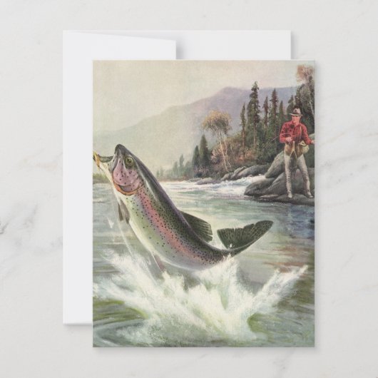 ヴィンテージニジマス漁師魚釣りfor Fish 招待状 (正面)