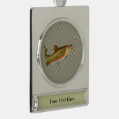 ヴィンテージニジマス・フライ シルバープレートバナーオーナメント (右)