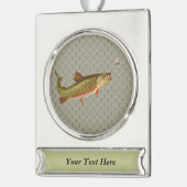 ヴィンテージニジマス・フライ シルバープレートバナーオーナメント (左)