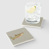 ヴィンテージニジマス・フライ ストーンコースター (横)