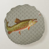 ヴィンテージニジマス・フライ ラウンドクッション (裏面)