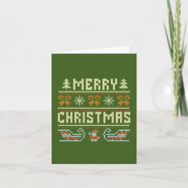 ヴィンテージニットスタイルメリークリスマスカード カード