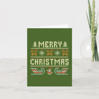 ヴィンテージニットスタイルメリークリスマスカード カード