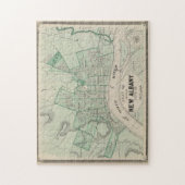 ヴィンテージニューアルバニーINの地図(1876) ジグソーパズル (縦)