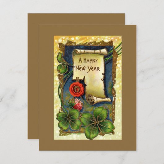 ヴィンテージニューイブパーティの招待状 招待状 (正面/裏面)