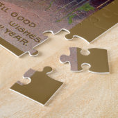 ヴィンテージニューイヤーアイリッシュラス時計の深夜 ジグソーパズル (側面)