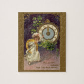 ヴィンテージニューイヤーアイリッシュラス時計の深夜 ジグソーパズル (縦)