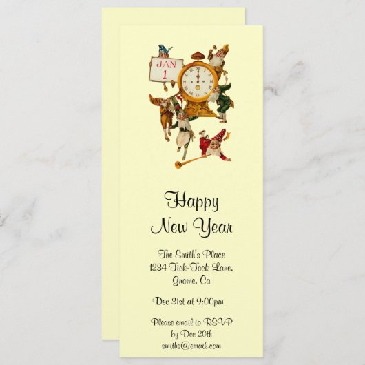 ヴィンテージニューイヤーイブ招待状 招待状 (正面/裏面)
