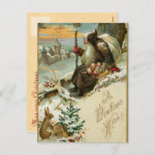 ヴィンテージニューイヤーサンタ シーズンポストカード (正面/裏面)