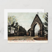 ヴィンテージニューイングランドのオークグローブ墓地 シーズンポストカード (正面/裏面)