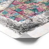 ヴィンテージニューイングランドの地図 ポスター (角)