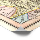 ヴィンテージニューイングランドの地図（1821年） ポスター (角)