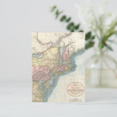 ヴィンテージニューイングランドの地図（1821年） ポストカード (スタンド正面)